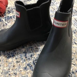 Hunter Black Rain Bootie Ankle with Down Sock